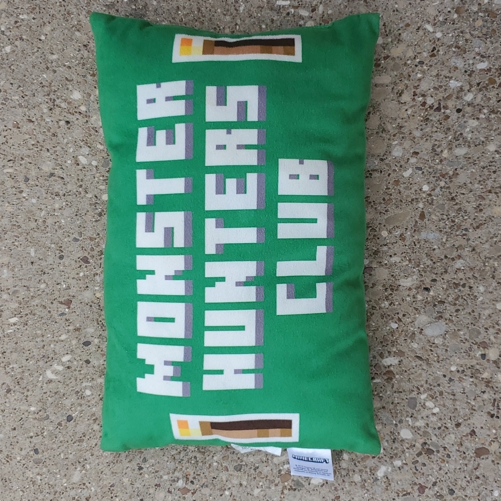 Minecraft Monster Hunters Club Green Pillow Mojang Jay Franco & Sons Video Game